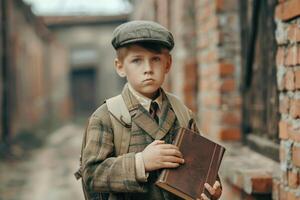 Young Student Clutching Books in Preparation for Learning photo