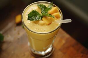Tropical Mango Smoothie with a Creamy and Sweet Flavor for a Healthy Treat photo