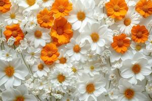 Artistic Design with Marigold and White Flowers for a Stunning Look photo