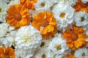 Artistic Design with Marigold and White Flowers for a Stunning Look photo