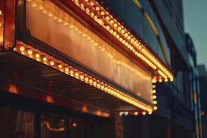 Classic Blank Marquee Sign in the Evening photo