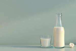 Classic Dairy Milk Carton Accompanied by a Transparent Glass, Ideal for Pure and Healthy Drinking photo