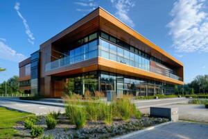 Stylish and Functional Modern Office Building with Cutting-Edge Design and Efficient Layout photo