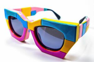 Trendy and Colorful Sunglasses Featuring a Funky Design, Ideal for Adding a Playful Touch to Any Outfit photo