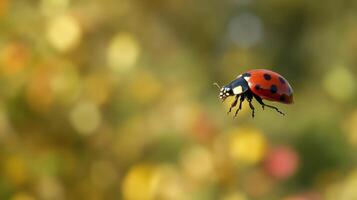 A Ladybug Soaring Through the Air, Capturing a Moment of Grace photo