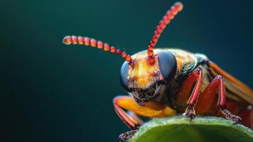 Close-up photograph of a firefly. photo