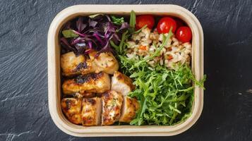 Meal storage container for food. photo