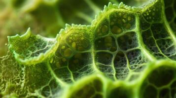 the Micrasterias papilifera with elaborate green patterns. photo