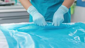 Emergency response self-adhesive surgical cover cloth. photo
