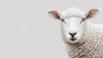 a sheep with ample empty space around it. photo