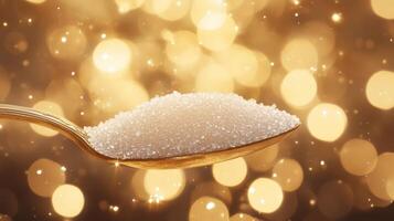 Spoonful of Sugar Glimmering with Light Reflections photo