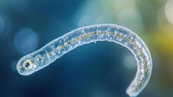 Detailed View of a Caenorhabditis elegans Roundworm Under Microscopy photo