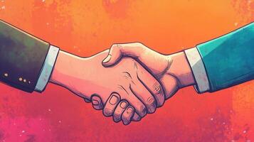 Two Hands Shaking in Agreement photo