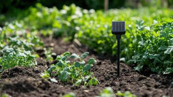 Ultrasonic solar-powered device designed to repel moles. photo