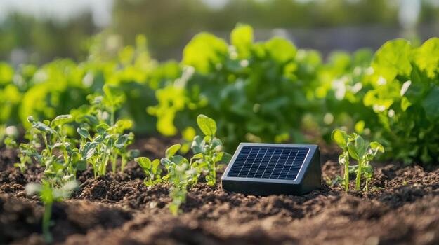 Ultrasonic solar-powered device designed to repel moles. photo