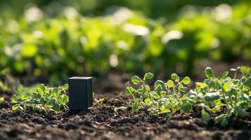 Solar-powered ultrasonic repellent device for moles. photo