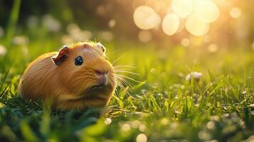 Guinea pig in the grass photo