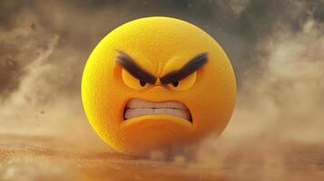 A Frustrated Yellow Orb Featuring an Exaggerated Face photo