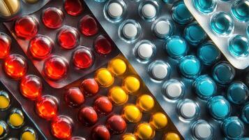 A close up of a variety of pills photo