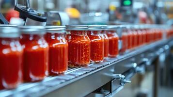Advanced Conveyor Line for Tomato Processing in a Facility photo