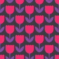 simple seamless pattern of repeating roses on a black background vector