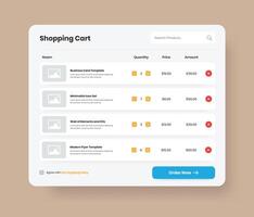 Modern professional ecommerce business shopping cart ui template design vector