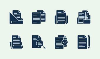 Minimalist professional document presentation modern field icon set design vector