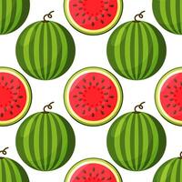Cute seamless pattern with watermelon slices. vector