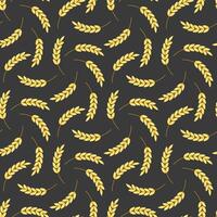 seamless pattern illustration ears of wheat. Whole grain, natural, organic background for bakery package, bread products. vector