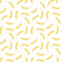 seamless pattern illustration ears of wheat. Whole grain, natural, organic background for bakery package, bread products. vector