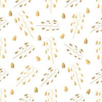 Seamless pattern of Oat, illustration of cereals and muesli, background for healthy food. vector
