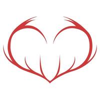 Heart shape made of curved lines of one color vector