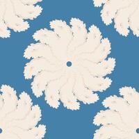 Seamless pattern of abstract shaggy snowflakes vector