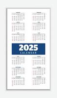 New modern minimalist 2025 calendar design template for corporate, business, company, and office scheduling vector