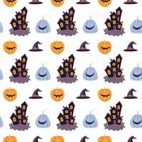 Halloween seamless pattern with halloween elements vector