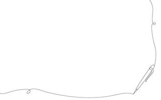 Continuous line pen, pen art background. Abstract doodle hand drawn illustration. Minimal outline design. vector