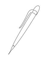 Continuous one line of pen in silhouette on white background. Linear stylized. Hand drawn linear silhouette icon. Minimal outline design element for print, banner, card, brochure, logo vector