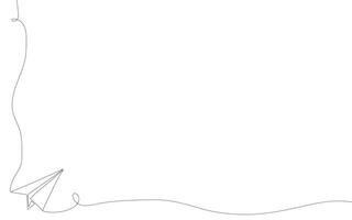 Continuous line paper plane, airplane art background. Abstract doodle email, mail plane, travel dream concept air. Abstract illustration. vector