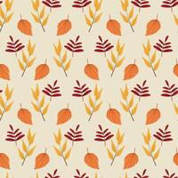 Autumn and thanksgiving seamless pattern with fall leaves, digital paper repeating background for fabric, wallpaper, wrapping paper and surface design. vector