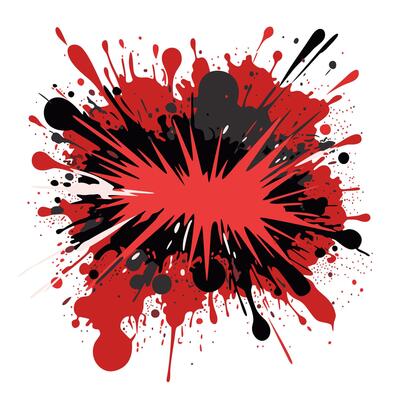 Red and black splash in graffiti grunge style. isolated illustration