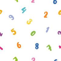 Seamless pattern, numbers, colorful texture vector