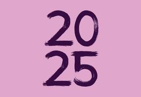 Happy New Year 2025 Scribble Design Purple Abstract Illustration vector