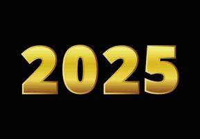 Happy New Year 2025 Gold Typography Elegant Design Abstract Illustration vector