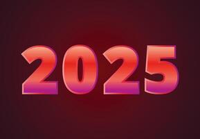 Happy New Year 2025 Red Typography Elegant Design Abstract Illustration vector