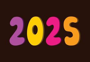 2025 Happy New Year Typography Elegant Multicolor Design Abstract Illustration vector