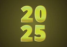 Happy New Year 2025 Yellow Typography Elegant Design Abstract Illustration vector
