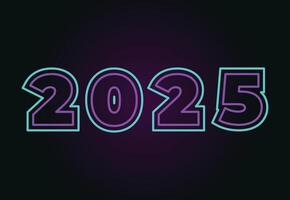 2025 Happy New Year Neon Design Abstract Illustration vector