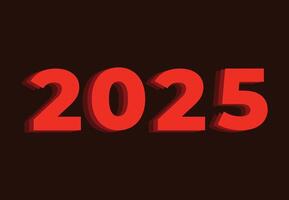 Happy New Year 2025 Design Red Abstract Illustration vector