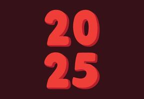 2025 Happy New Year Design Red Abstract Illustration vector