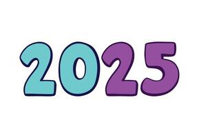 Happy New Year 2025 Elegant Cyan And Purple Design Abstract Illustration vector